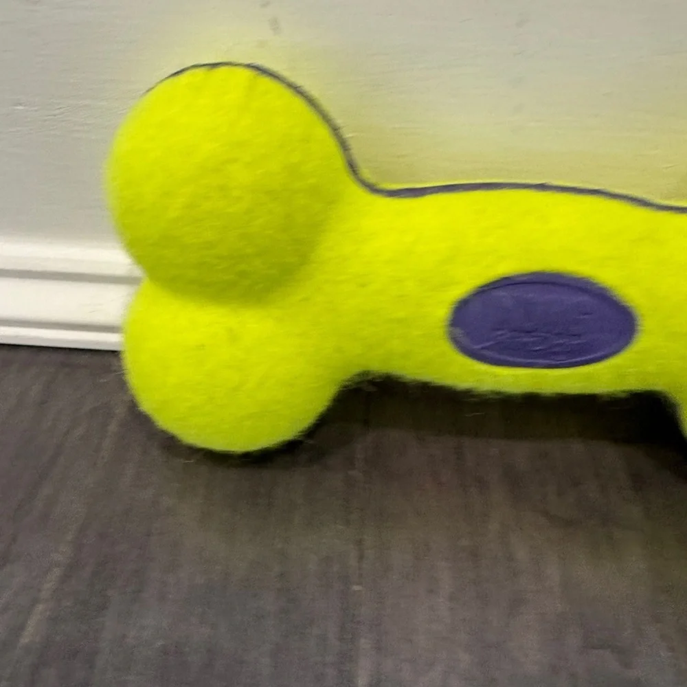 Kong AirDog Large Dog Pet Tennis Ball Bone Toy - Vibrant Yellow